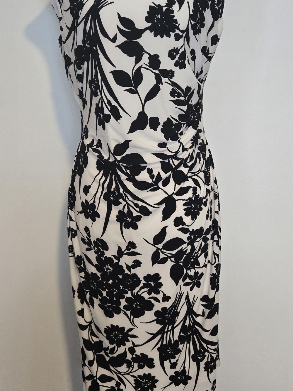 Lauren Ralph Lauren Black & White Floral Midi Dress
